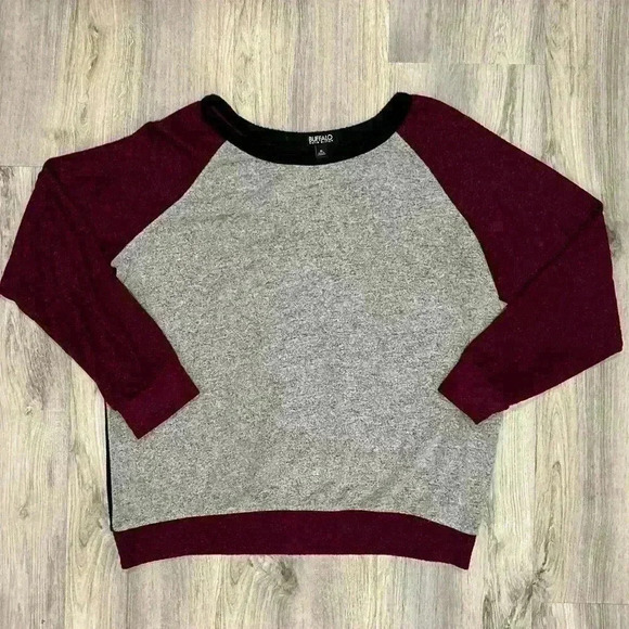 Buffalo David Bitton Women’s Knit Top Long Sleeve Sweater Colorblock Size XL - Picture 1 of 7